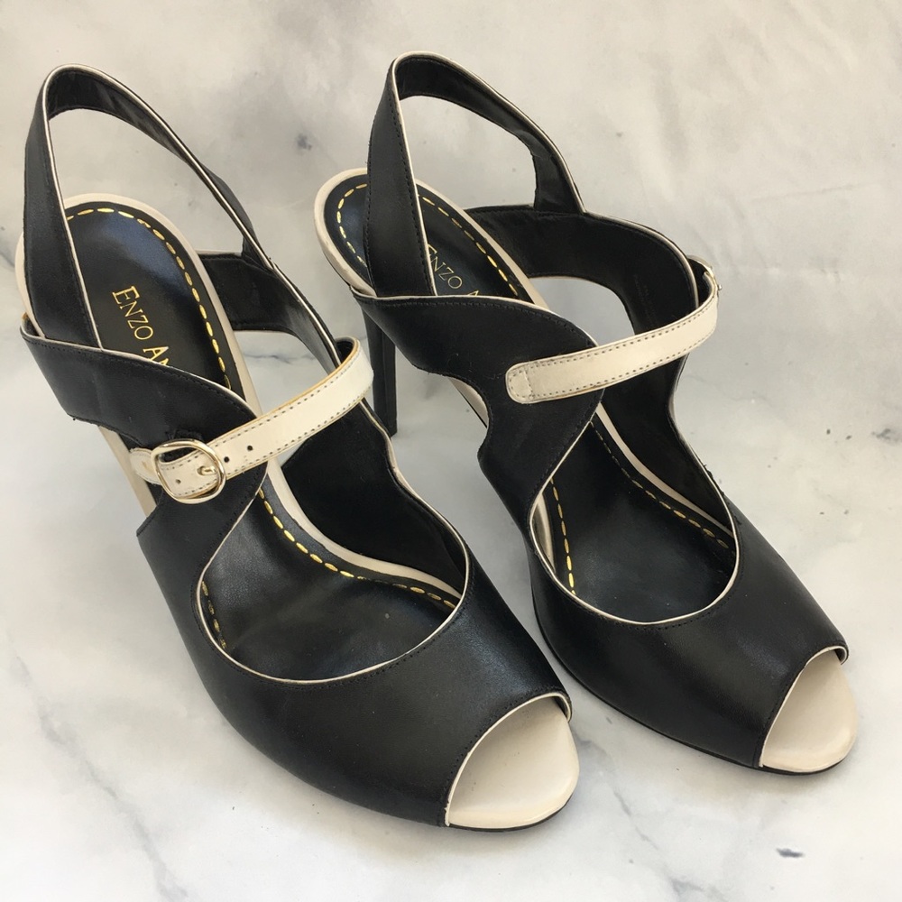 EUC Enzo Angiolini Leather Strappy Sandel Heels